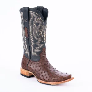 TANNER MARK MEN'S EXOTIC LEATHER Ostrich CC Kango Tabac Western Boots Hybrid Sole